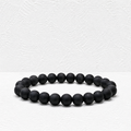 Black Matte Bead Bracelet  | Natural Stone Stretch Bracelet | Minimalist Beaded Jewelry
