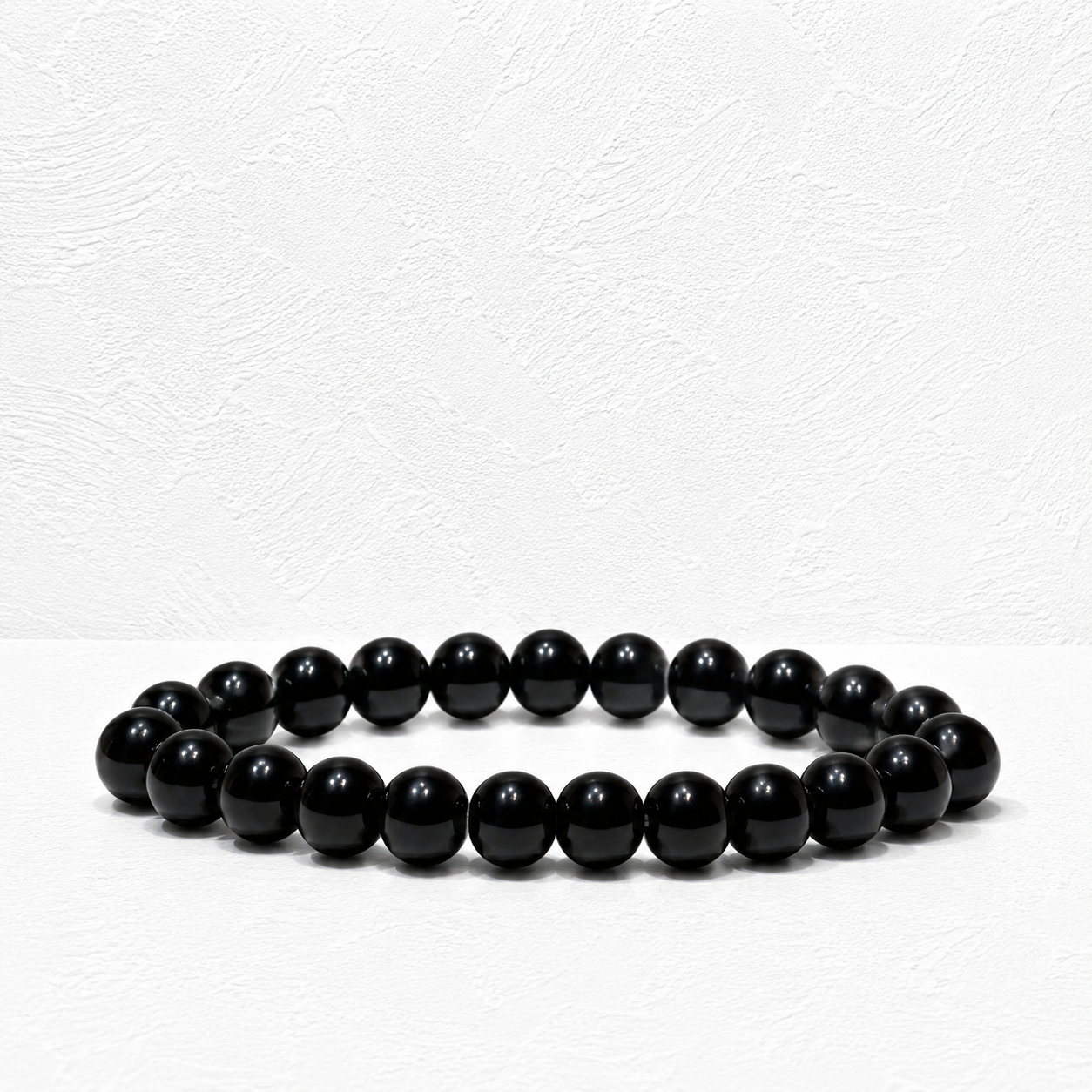 Natural Stone Bead Bracelet Set | Black, White & Matte Beaded Stretch Bracelets | 3-Piece Stackable Jewelry