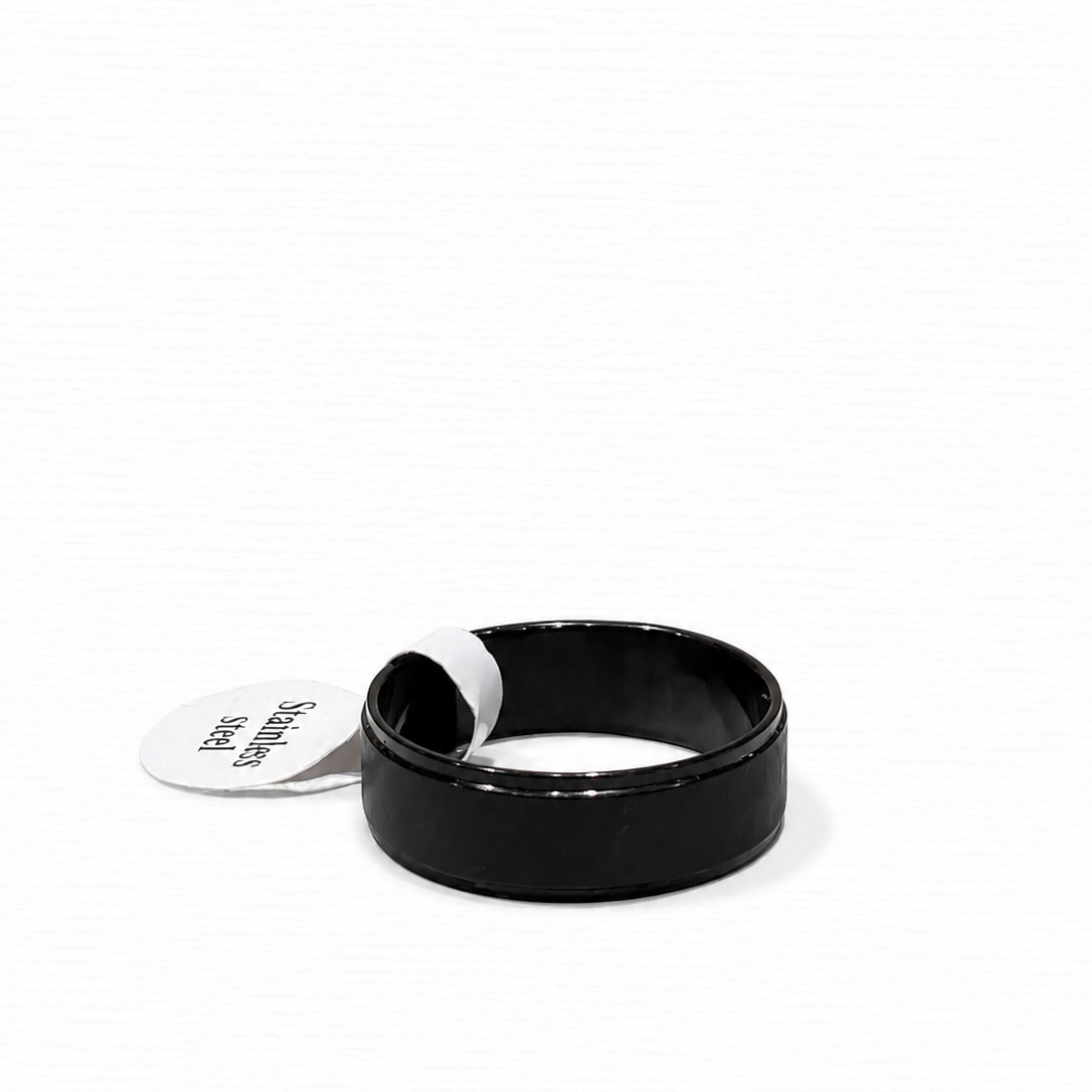 Classic Black Stainless Steel Polished Band Ring