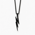 Black Lightning Bolt Pendant Necklace