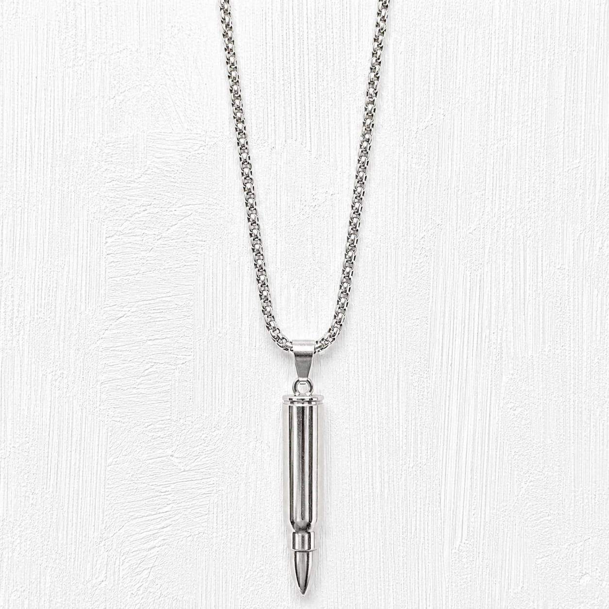 Black Bullet Pendant Necklace| Military Style