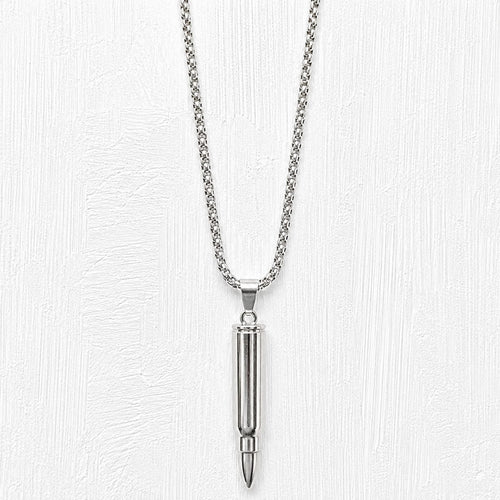 Black Bullet Pendant Necklace| Military Style