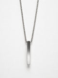 Silver Bar Chain Pendant Necklace | Minimalist Stainless Steel Jewelry