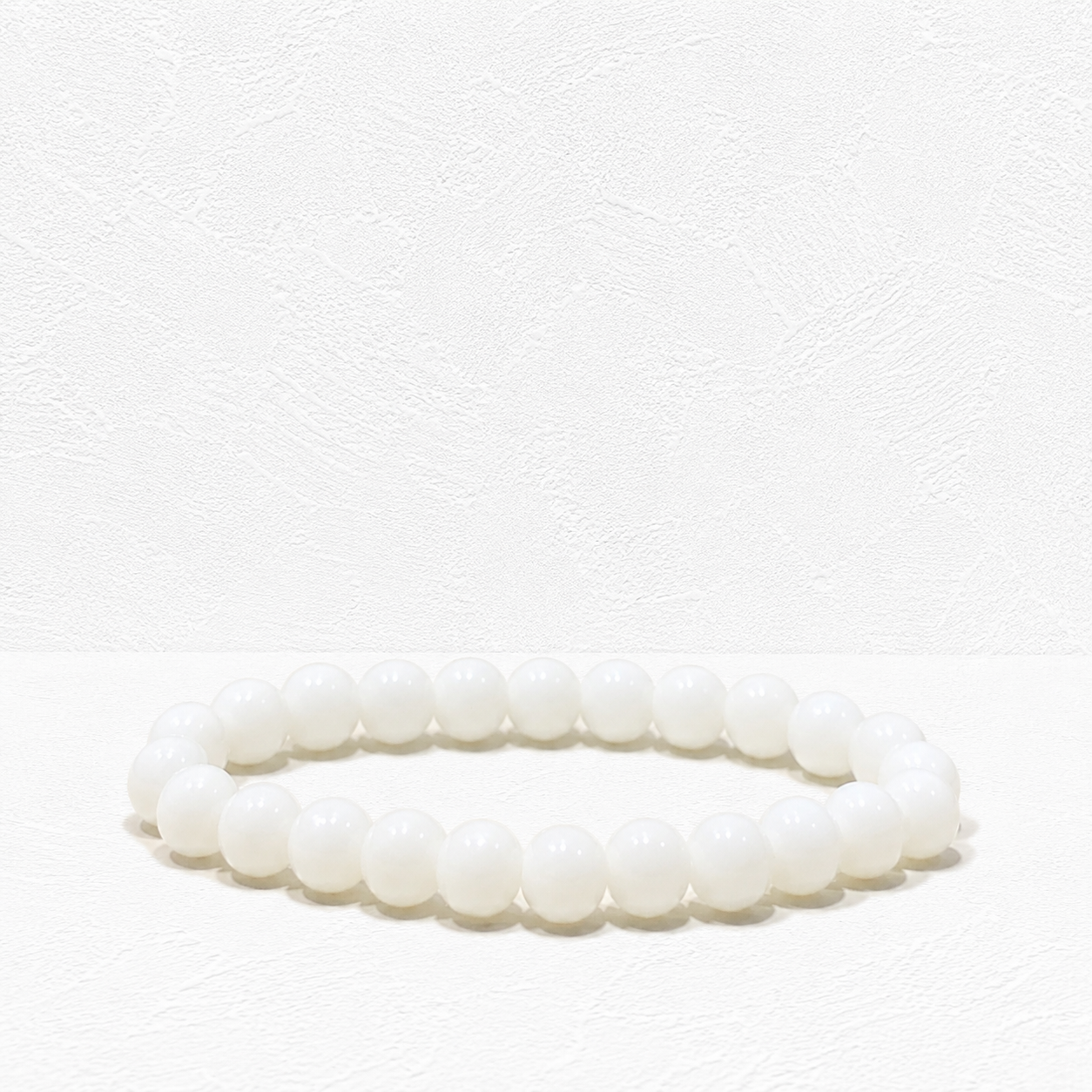 Natural Stone Bead Bracelet Set | Black, White & Matte Beaded Stretch Bracelets | 3-Piece Stackable Jewelry