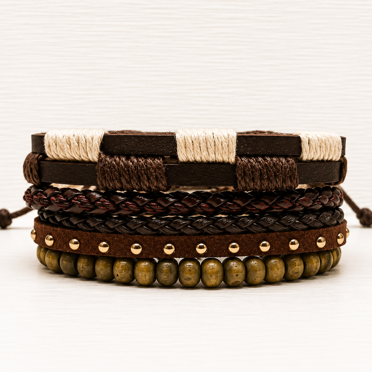 Urban Edge Multi-Layer Leather Bracelet
