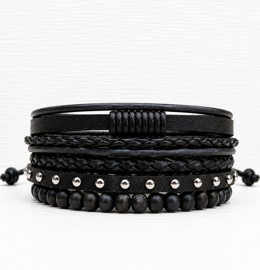 Urban Edge Multi-Layer Leather Bracelet