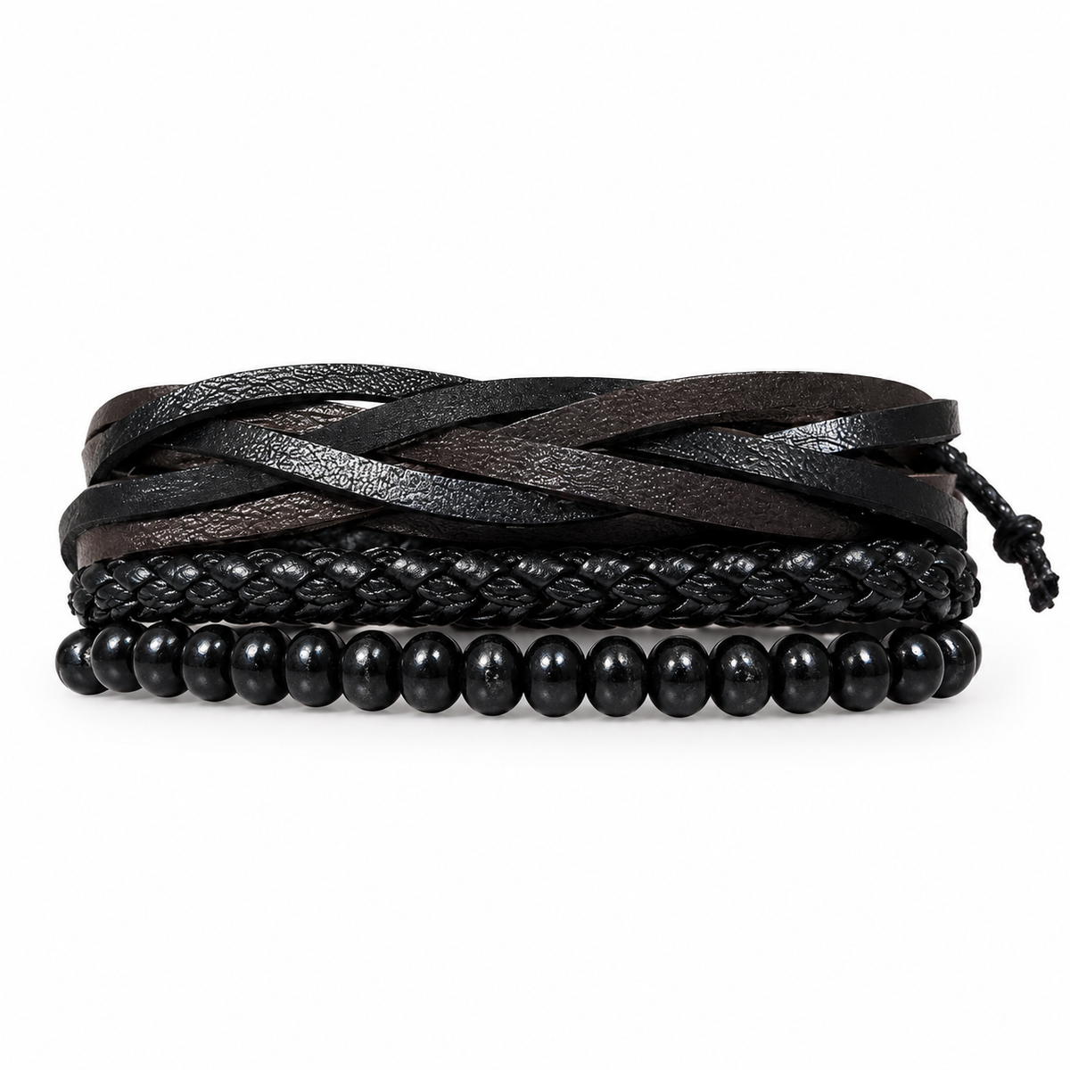 RRLUXECO Vanguard multi-layer bracelet featuring mixed metal chains and charms, stylish jewelry accessory on a white background