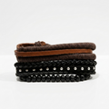 Urban Edge Multi-Layer Leather Bracelet - Stylish Accessory for Men