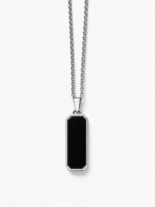 Black Rectangle Chain Pendant Necklace - Modern Style for Everyday Wear